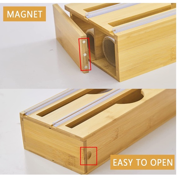 NEW 2 in1 Foil and Plastic Wrap Organizer Wrap Dispenser with Cutter - Picture 6 of 8